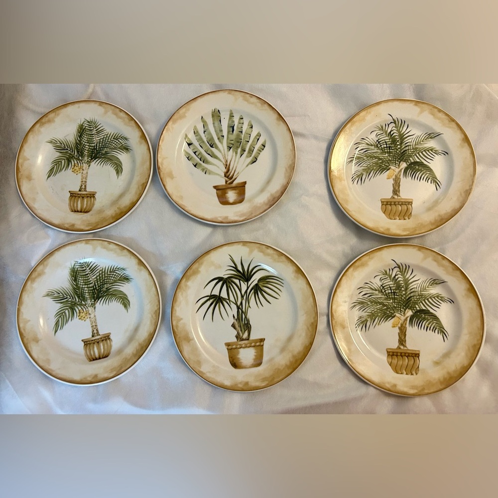 Set of 6 American Atelier at home “West Indies” salad/dessert plates. 7.5”